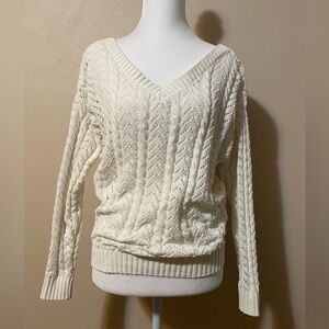 Francesca's Jun & Ivy White Knit Sweater Boutique Sz Small